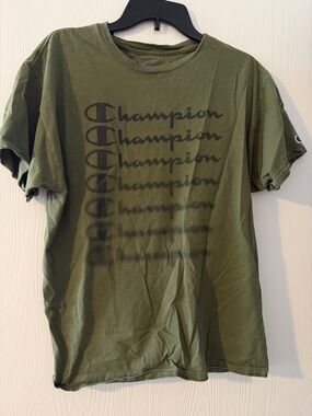 Champion Men's Olive Green Logo Tee